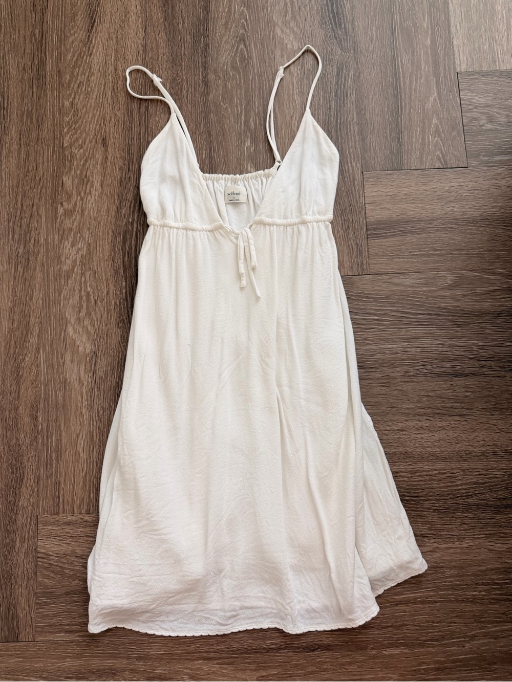 Aritzia White Spaghetti-Strap Mini Dress